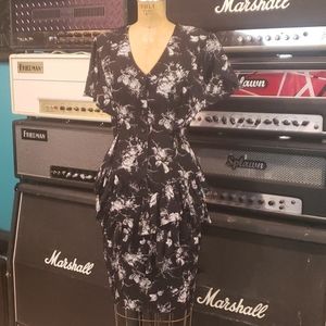 80s Tiered Ruffled Dress Sz 7-8 Vintage